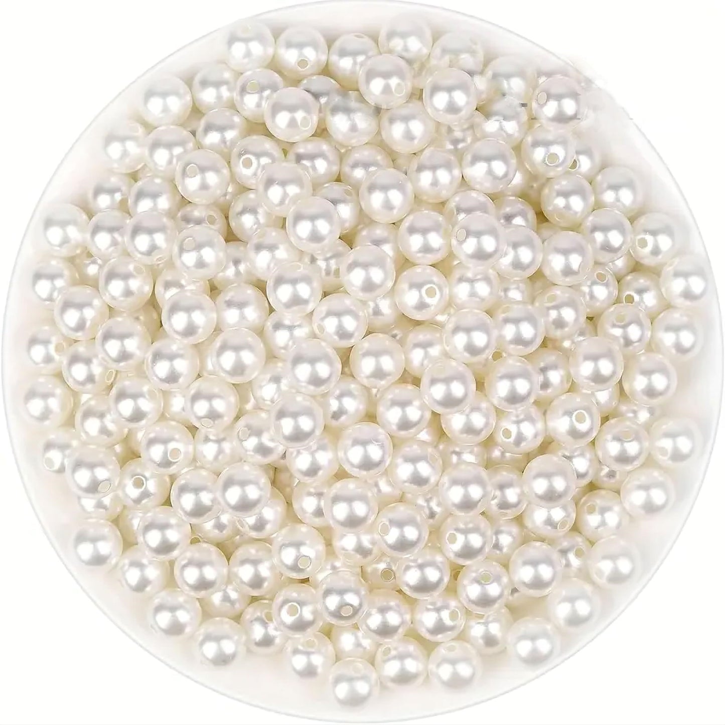 Round Pearl Moti Beads Offwhite