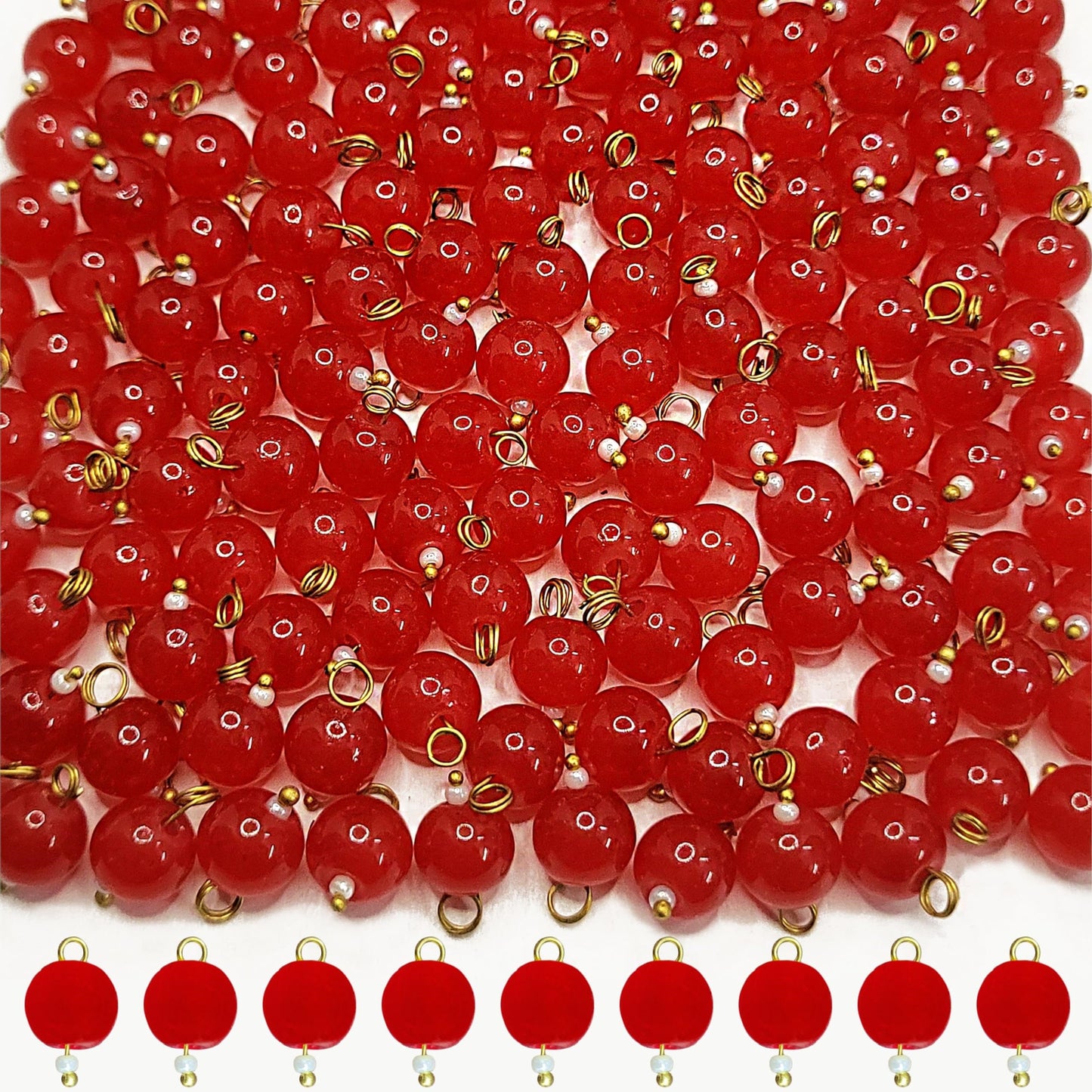 Multicolour Round Glass Pearl Hanging Beads