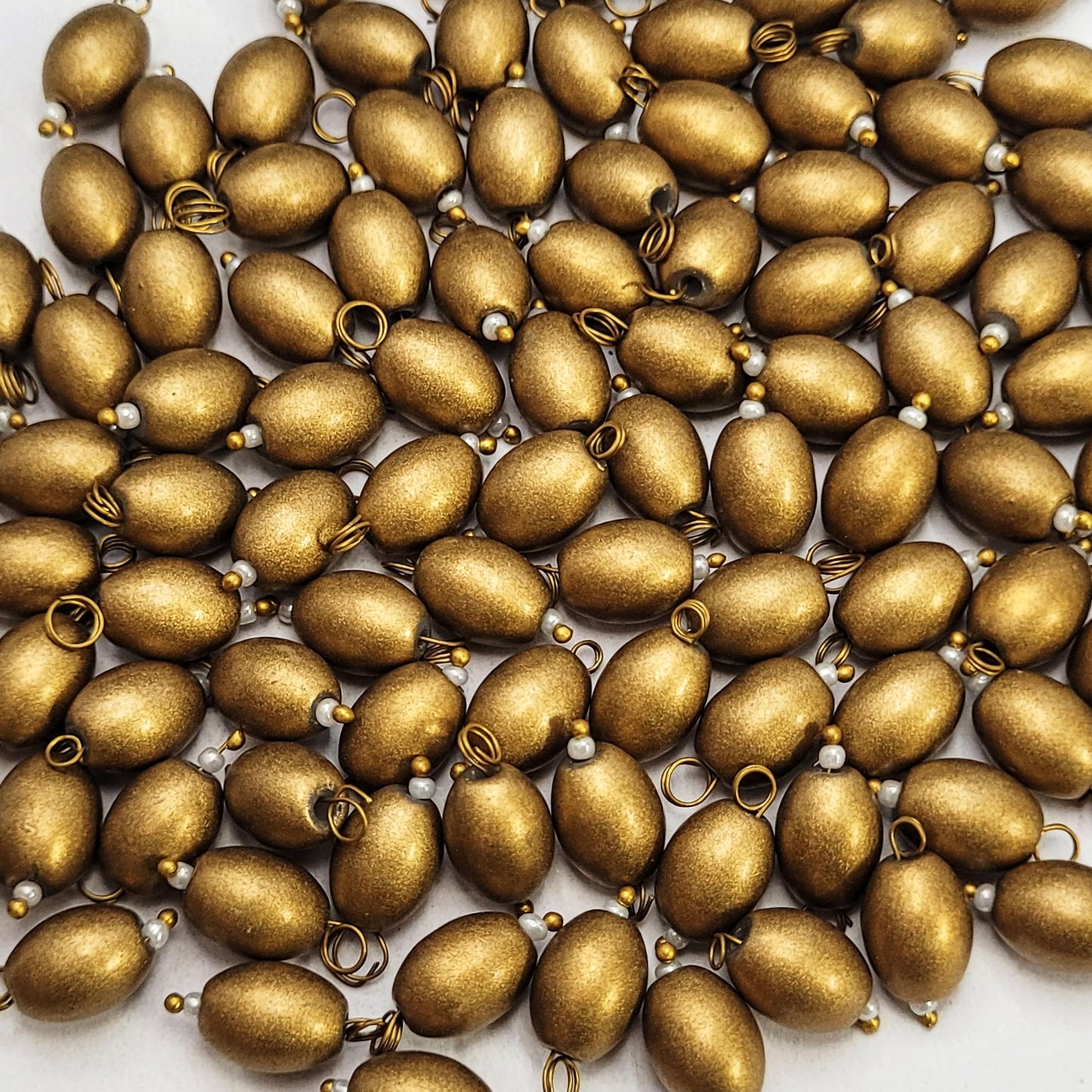 Oval Shaped Hanging Glass Beads - Multicolor 8x10MM (100 Pcs)