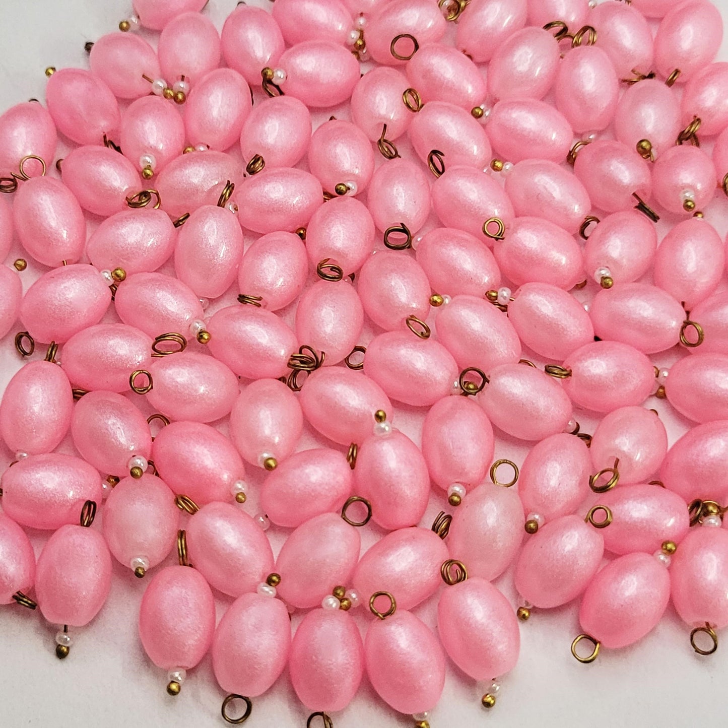 Oval Shaped Hanging Glass Beads - Multicolor 8x10MM (100 Pcs)