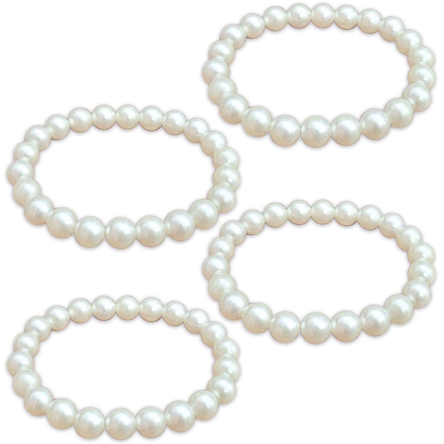 Off-White Pearl Bracelet Set for Women & Girls