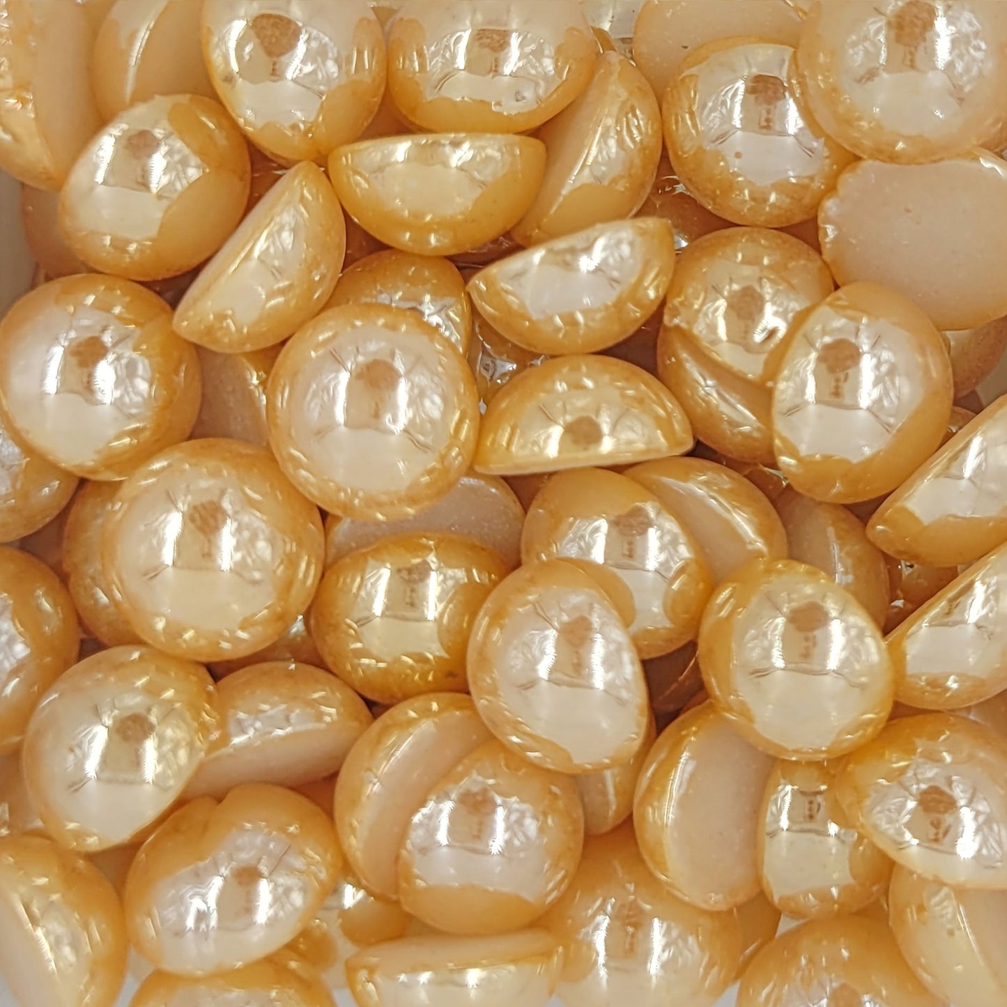 Rose Gold Half Cut Pearls Beads