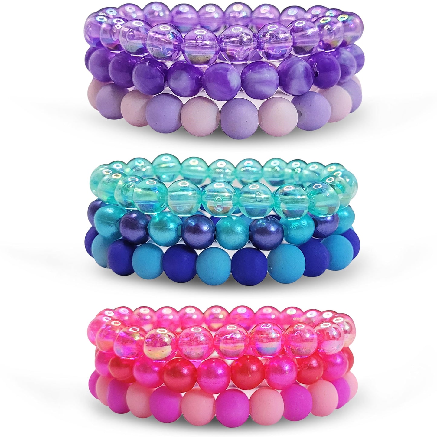 Kids Multicolor Elastic Stretchable Hand Bracelets Combo Set