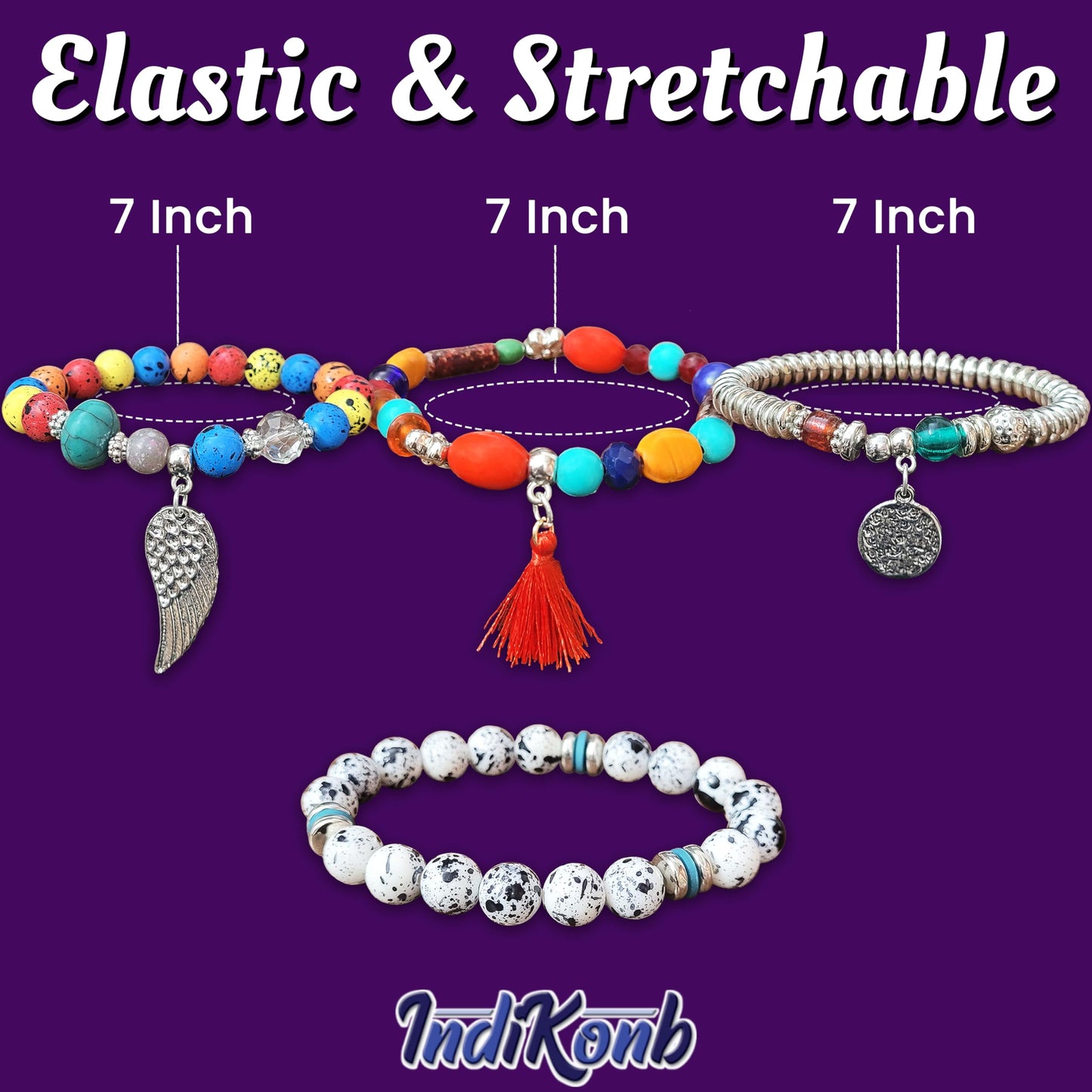 Bohemian Bracelet Set - Combo of 4 with Multicolor Beads