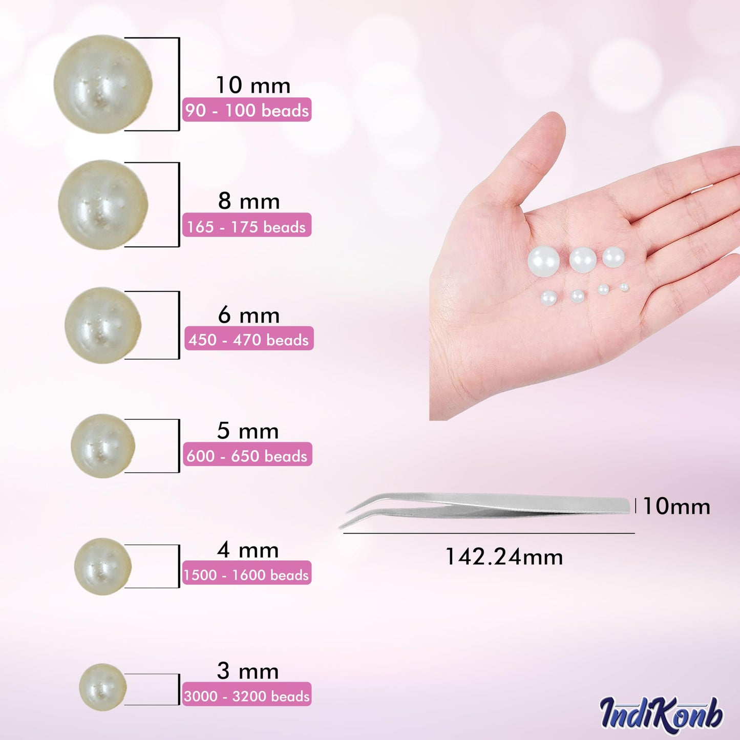 Cream Half Cut Acrylic Pearls for Jewelry & Craft Projects