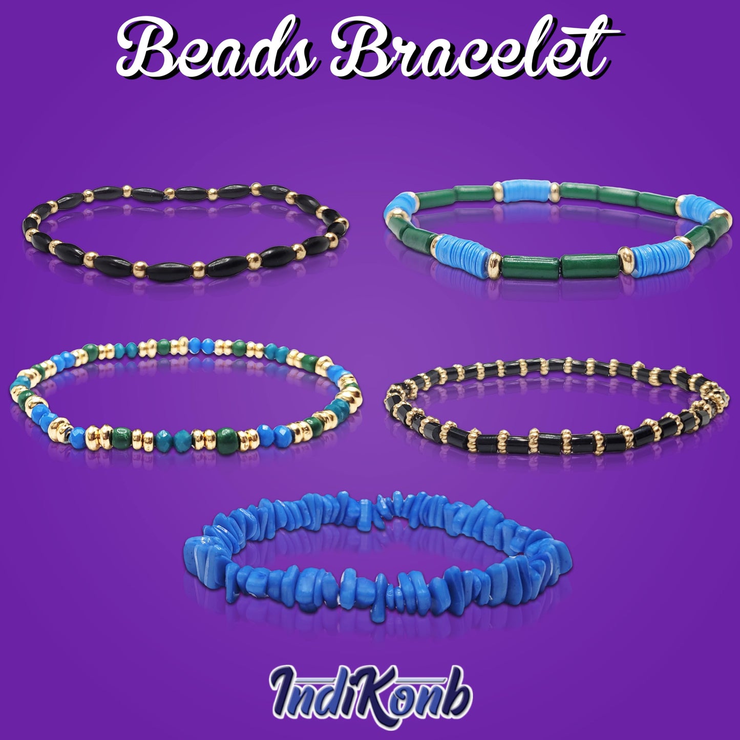 Bohemian Bracelets - Set of 11 Plastic Beaded Bracelets