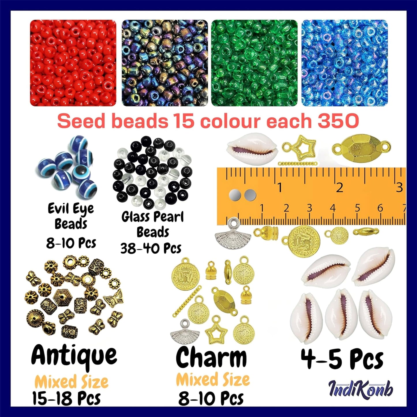 Multicolor Beads Set for Craft & Jewelry Making