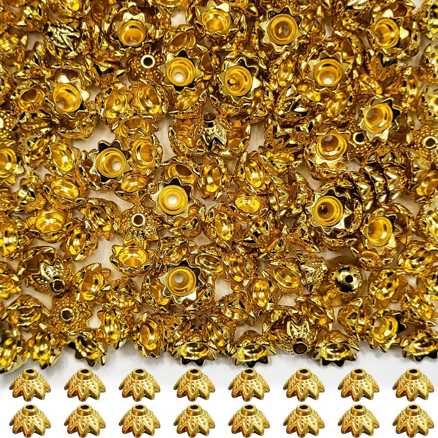 Gold Beads & Caps Combo (50g)