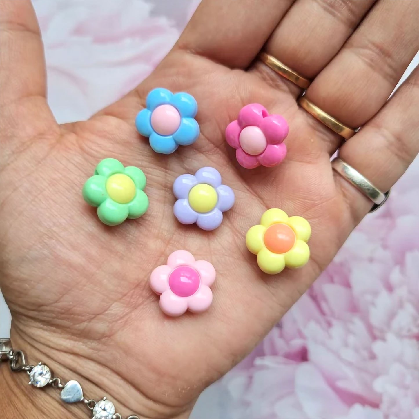 Multicolour Matte Beads- Small Flower Beads