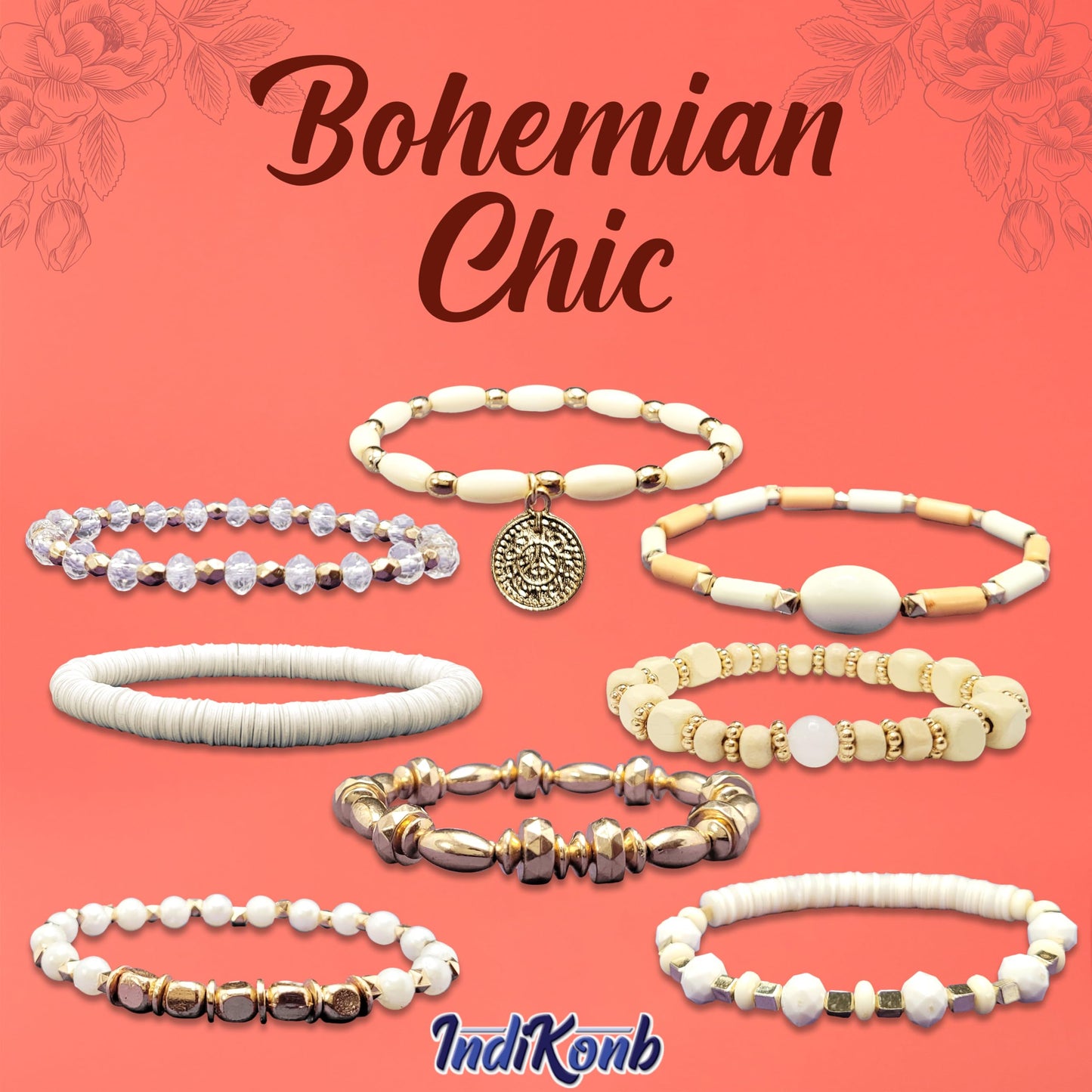 Bohemian Bracelet Set for Women - 9-Piece