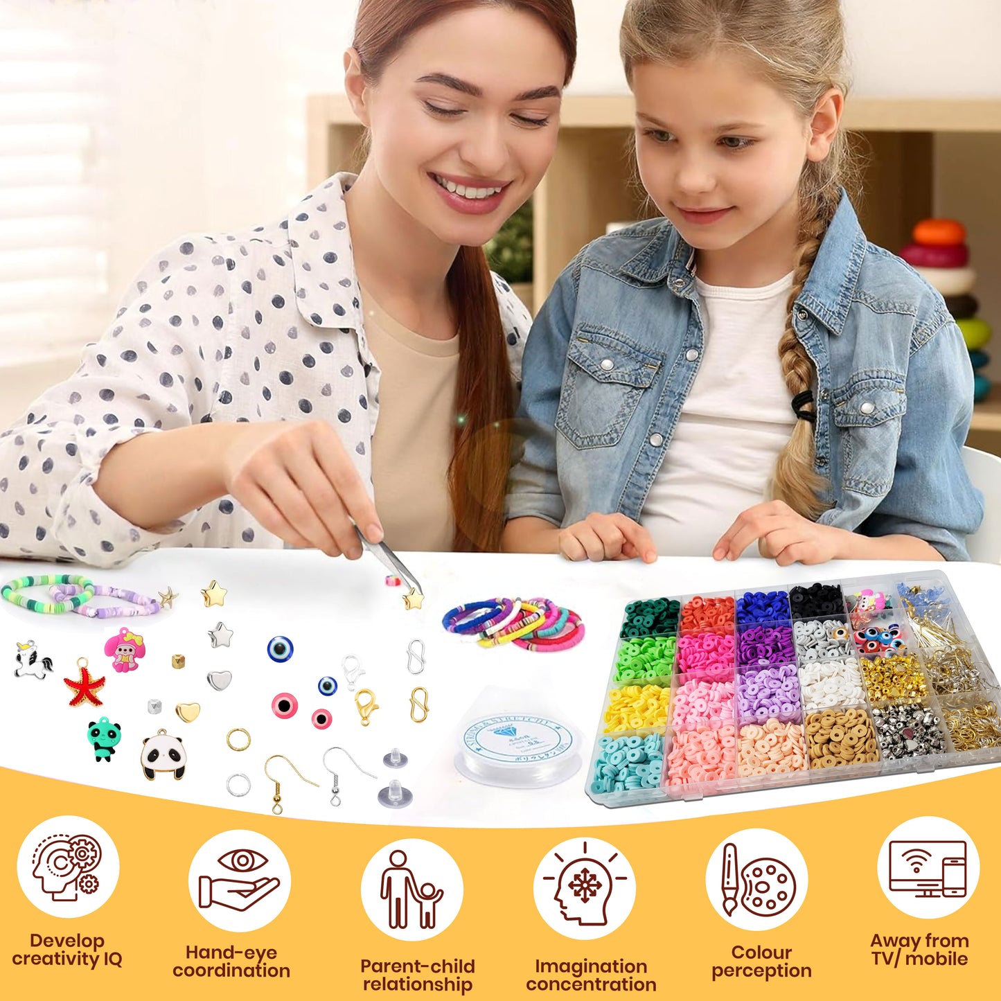 DIY Clay Beads Bracelet Making Kit
