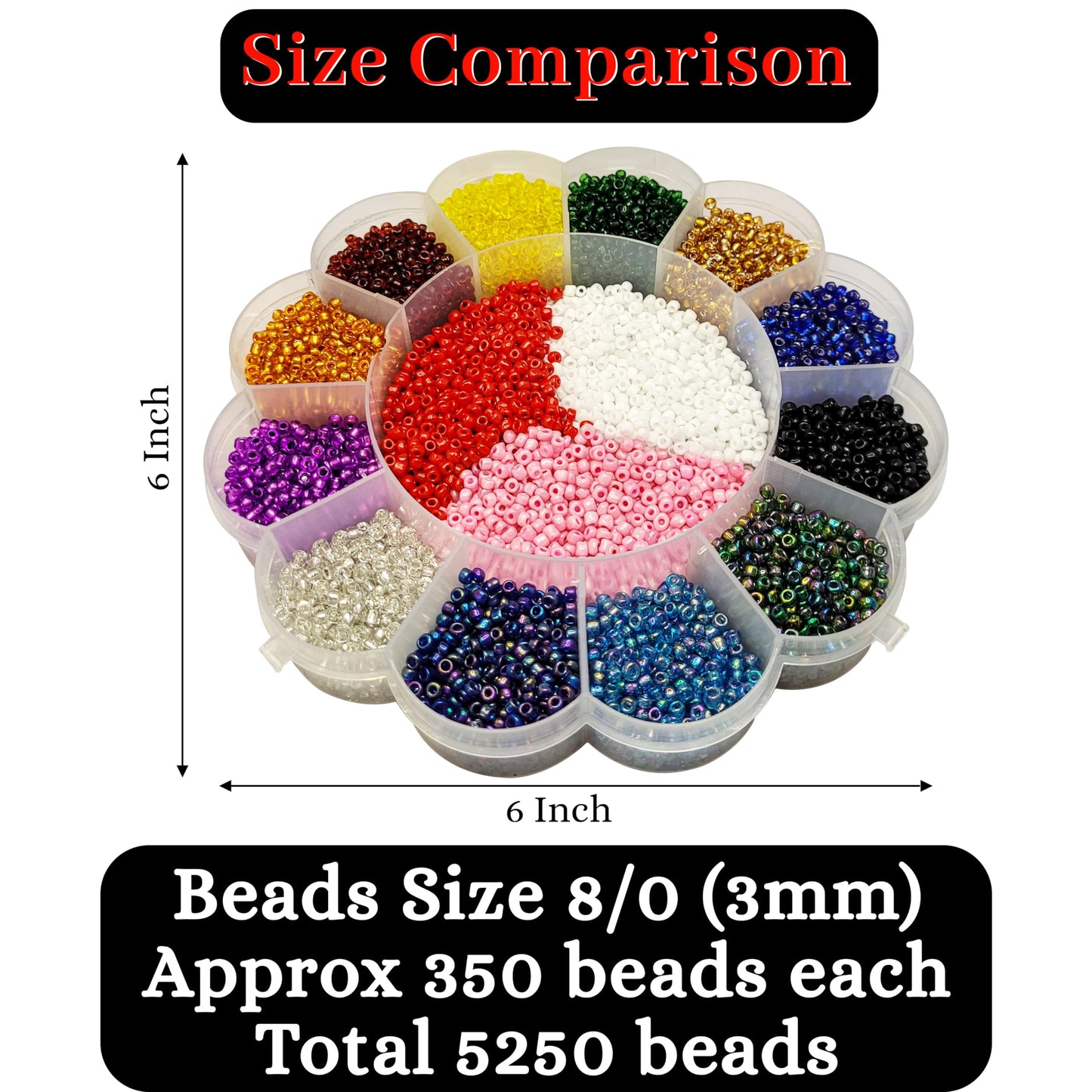Glass Seed Beads for Jewelry Making - 8/0 3mm