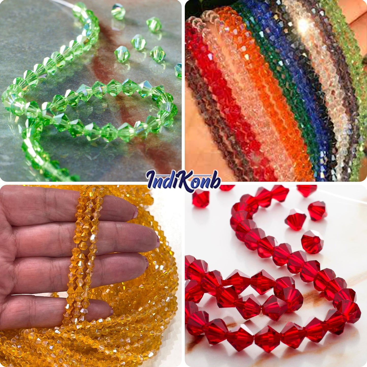 Bicone Crystal Glass Beads - 1650 Pcs
