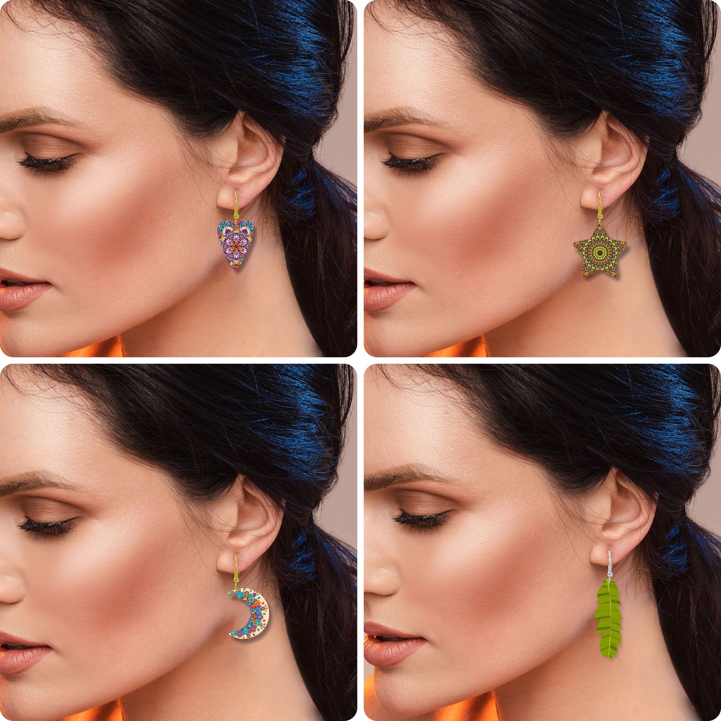 Pine Wood Earring Blanks for DIY Jewellery