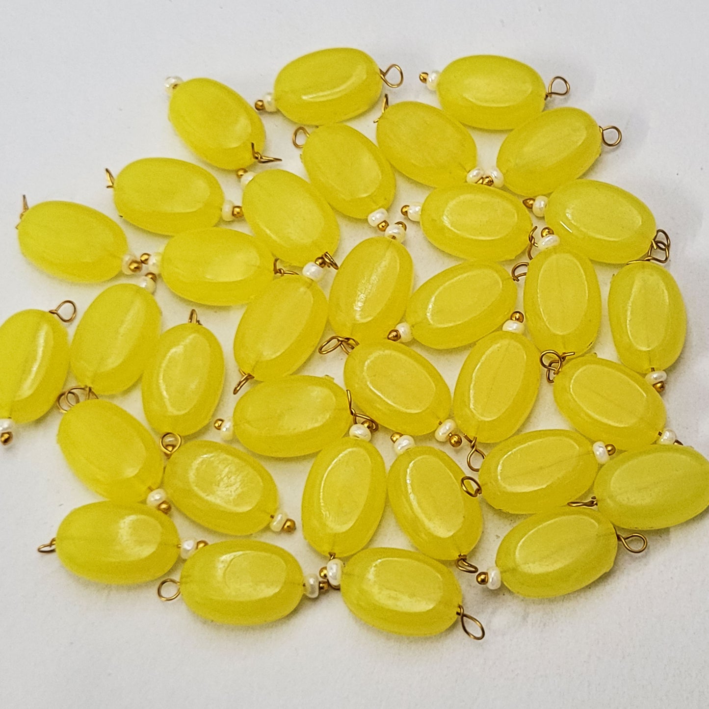 Lariya Chocolate Shape Oval Tablet Hanging Beads - Size 8x11 mm
