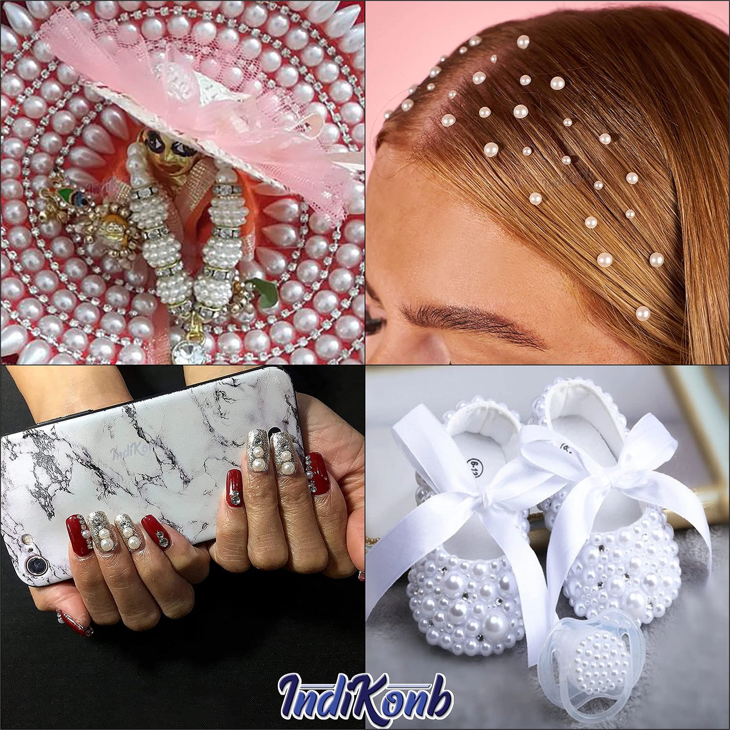 Cream Half Cut Acrylic Pearls for Jewelry & Craft Projects