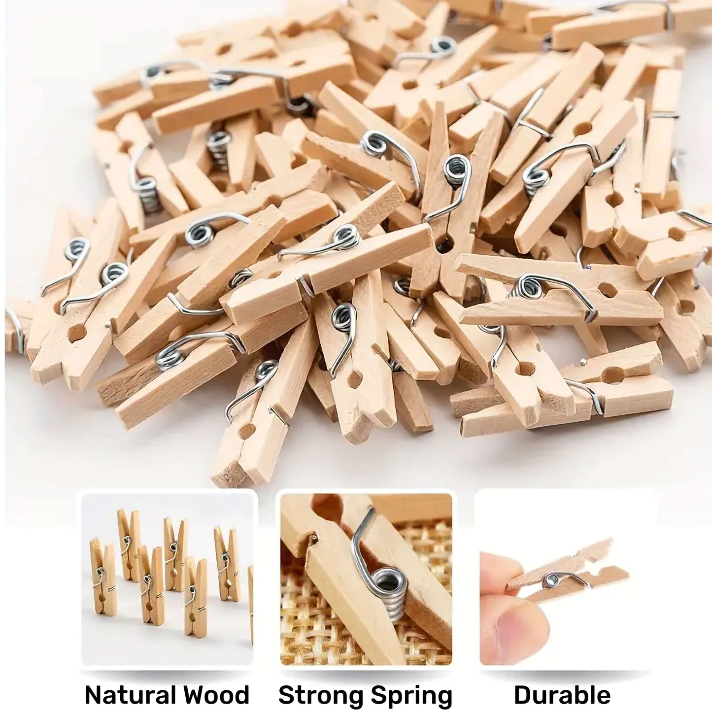 Mini Wooden Photo Clips