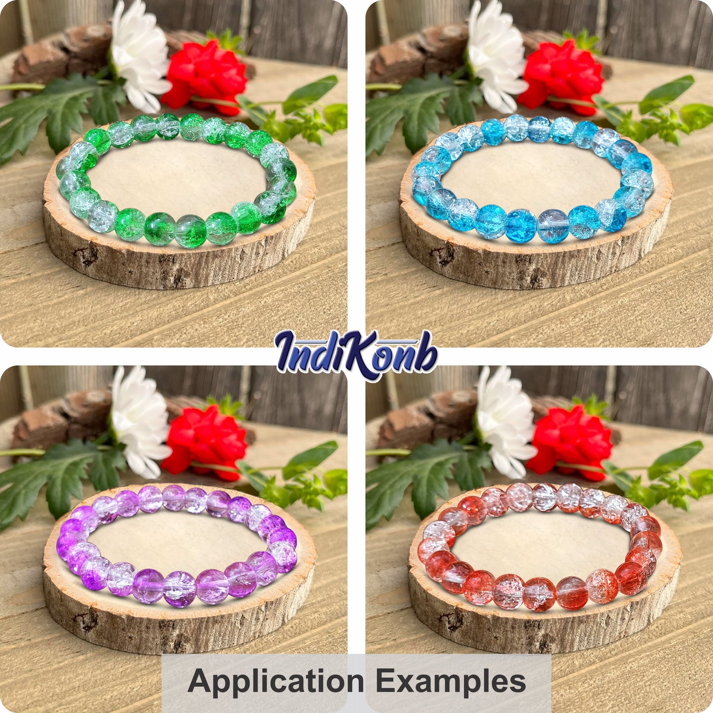 8mm Crackle Beads Combo Set