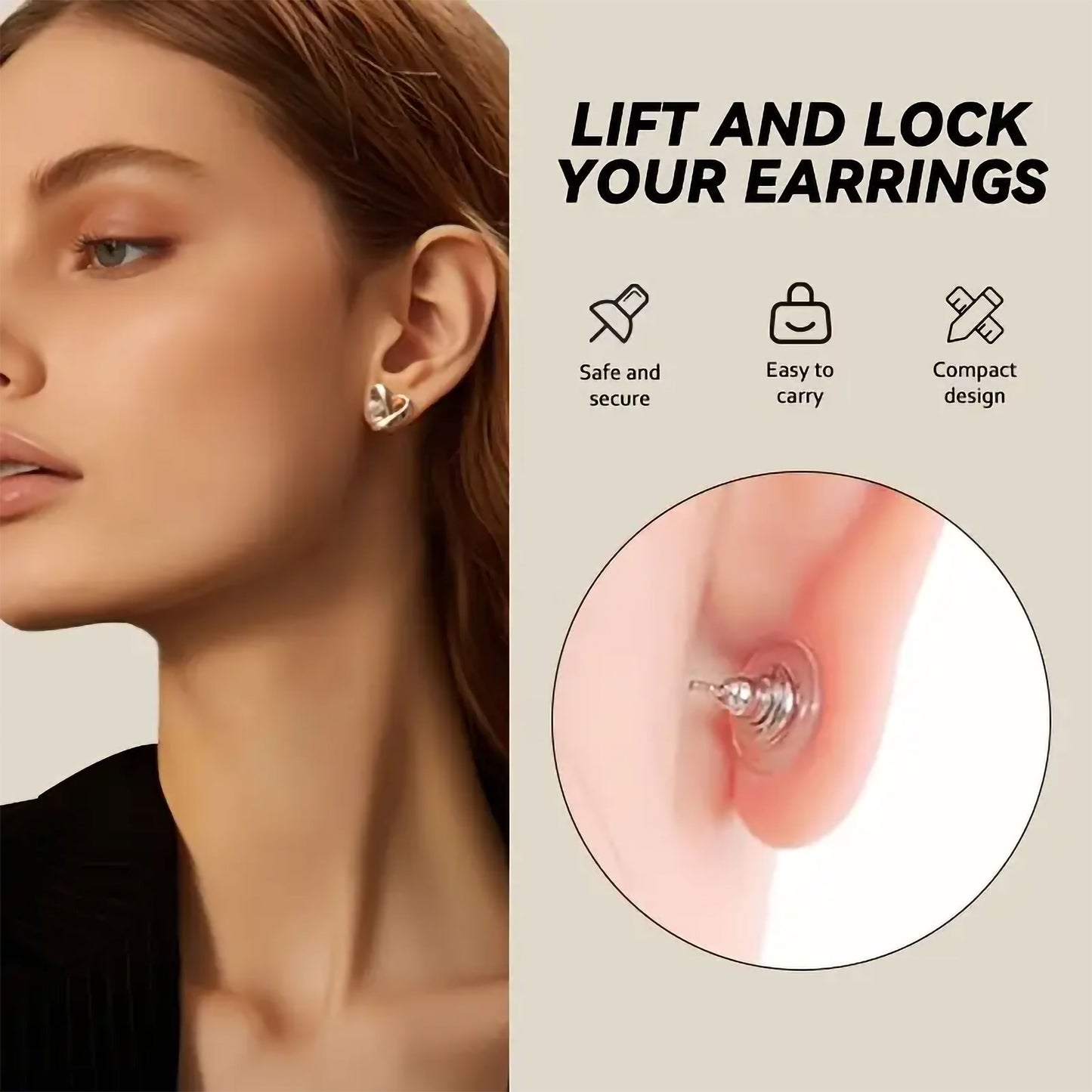 Earring Backs with Silicone Stoppers