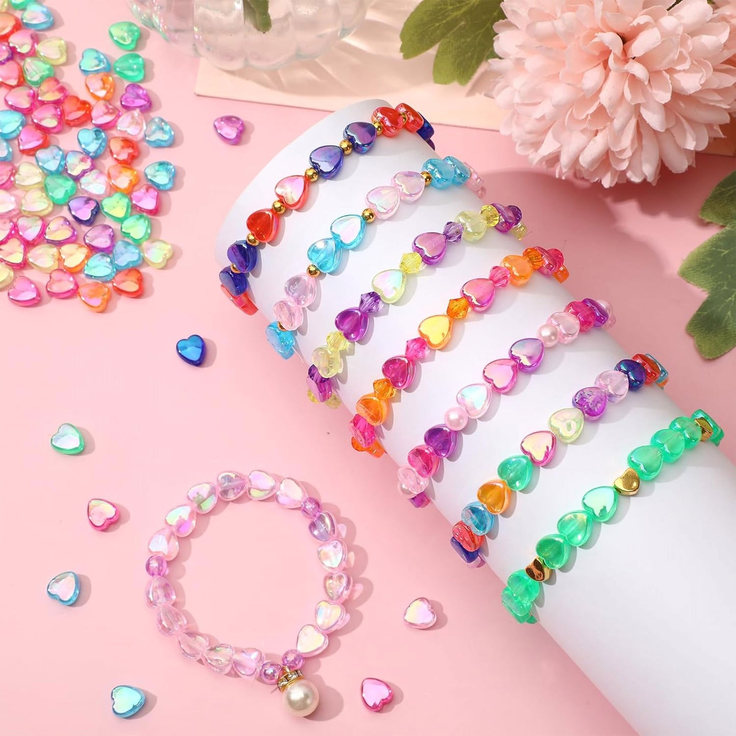 Rainbow Heart Acrylic Charms