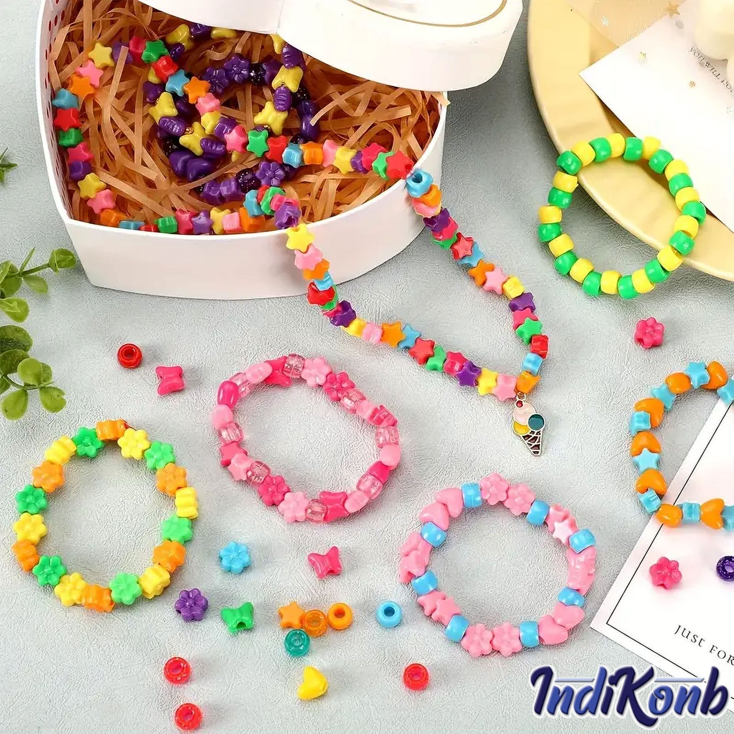 Pony Beads Mix Shapes | 50g Assorted Craft Beads