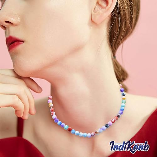Multicolour Acrylic Lucid Marble Beads 8mm for DIY & Jewelry Making (250 Pieces, 6 Color Series)