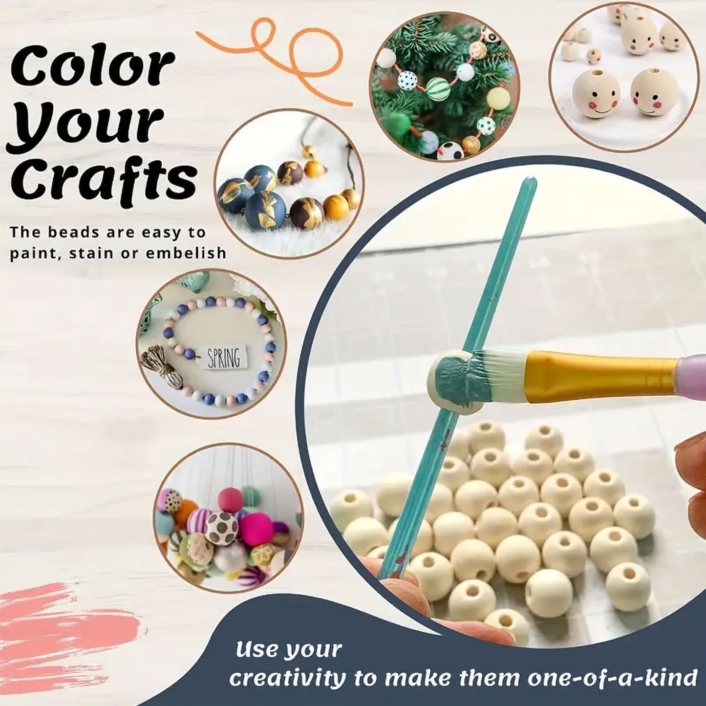 Wooden Beads Kit with Storage Box