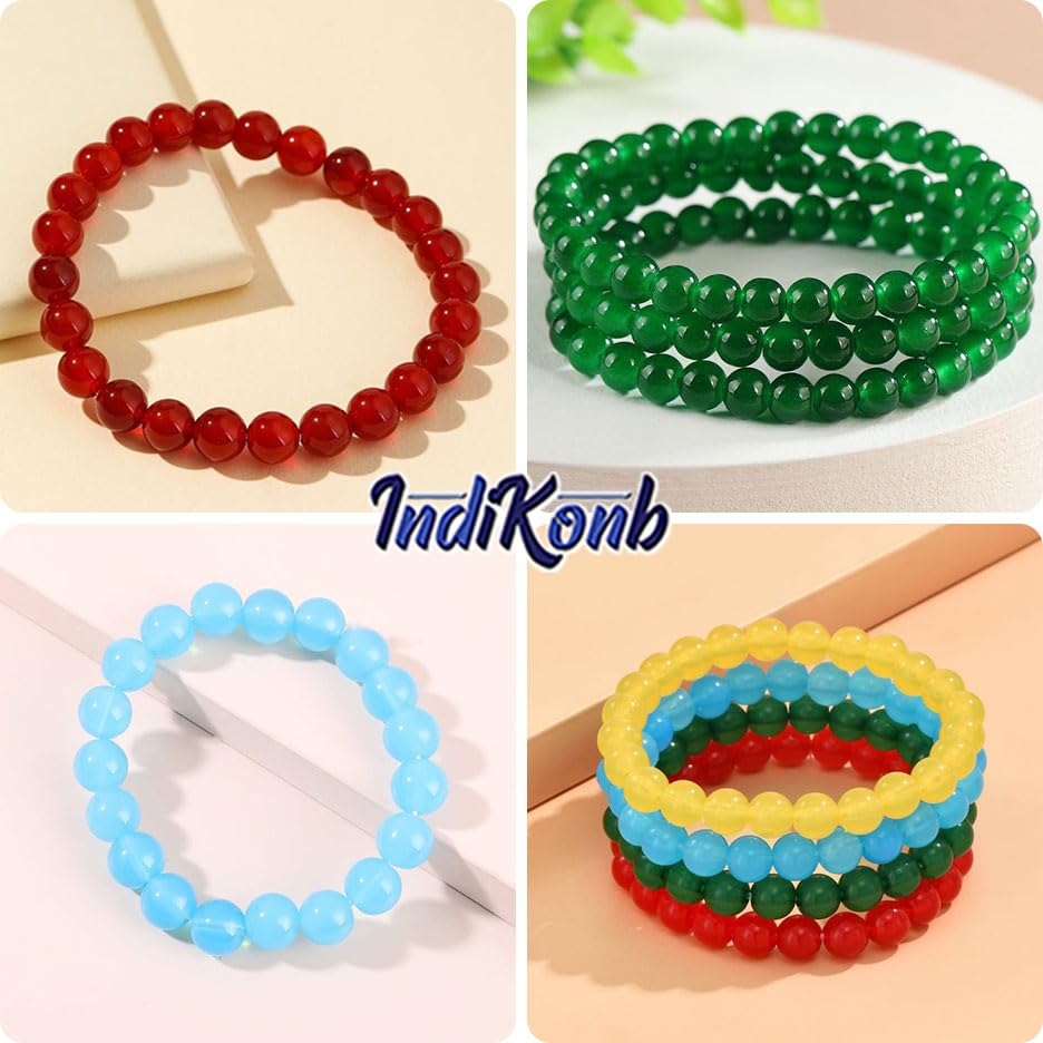 Neat decorative finish makes multicolour and pearl 8mm beads stand out in DIY jewellery projects, beading craft and decorative craft finishing with glass detail.