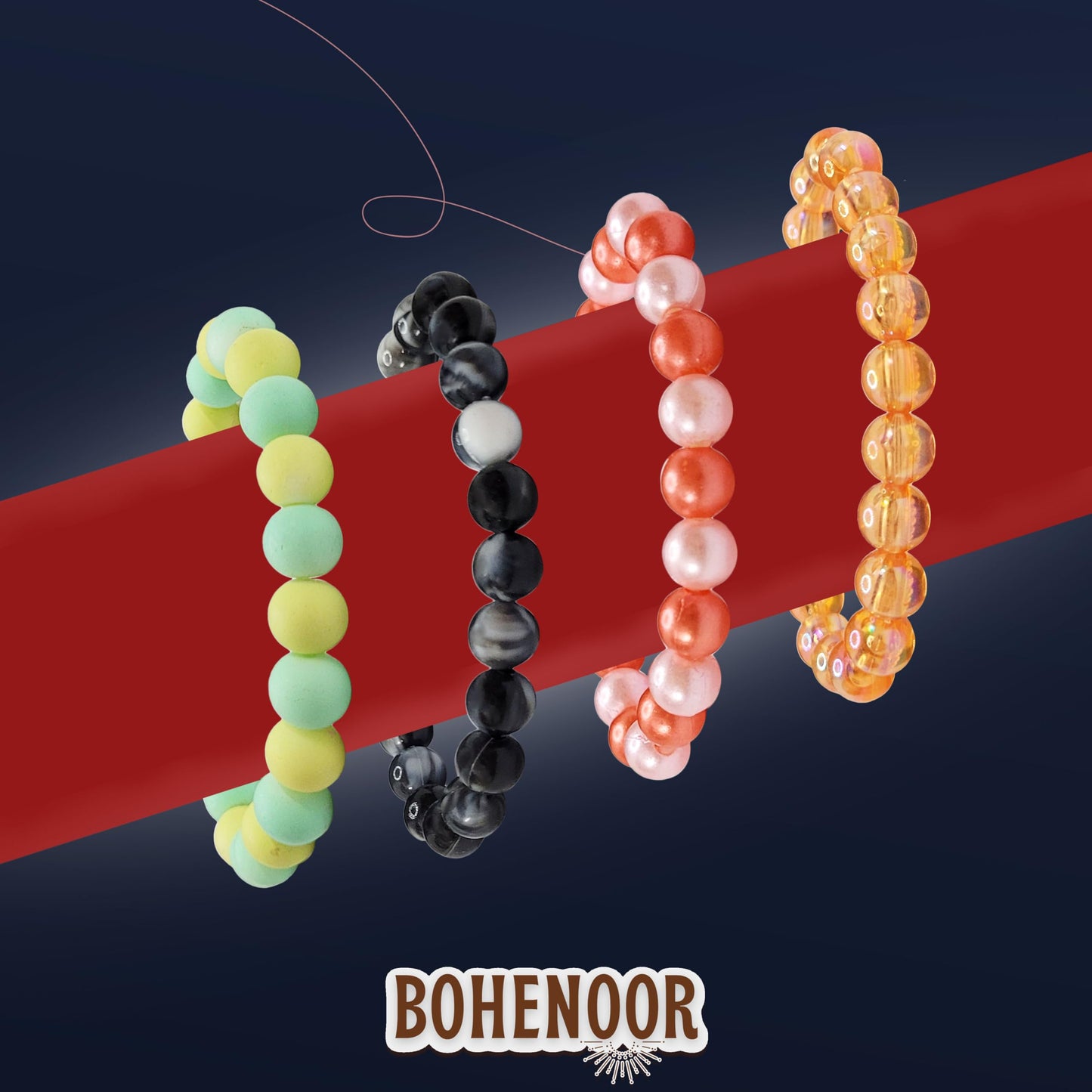 Kids Multicolor Elastic Stretchable Hand Bracelets Combo Set