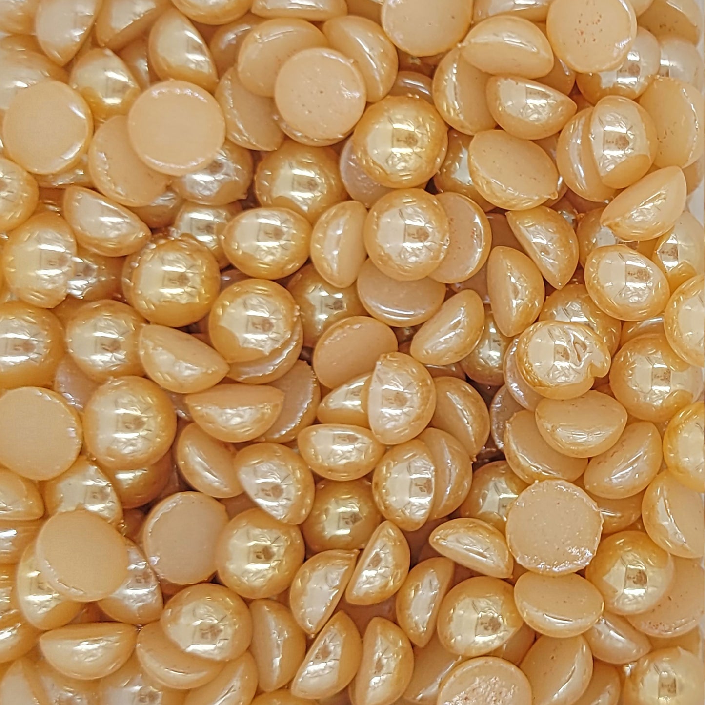 Rose Gold Half Cut Pearls Beads