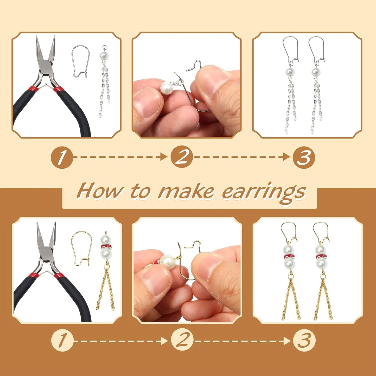 Large Silver Earring Hooks metal. Additional product image showing more details of the craft product.