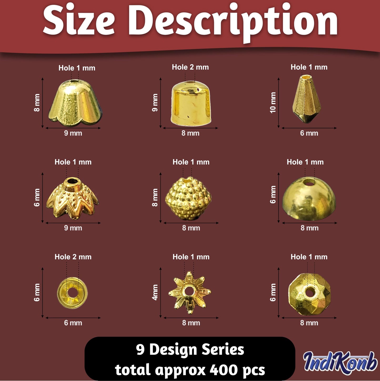 Necklace making and DIY jewellery projects can look sharper with gold plastic beads.