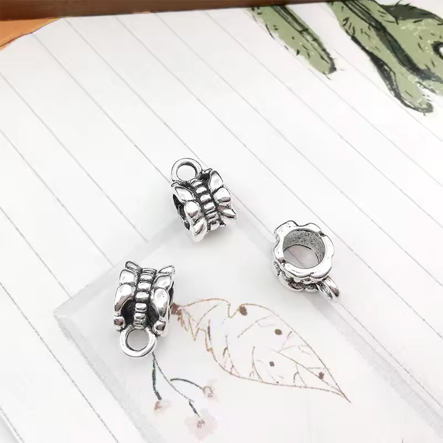 Oxidized Silver Jewellery Raw Material Set, Tibetan Spacer silver03 image 3