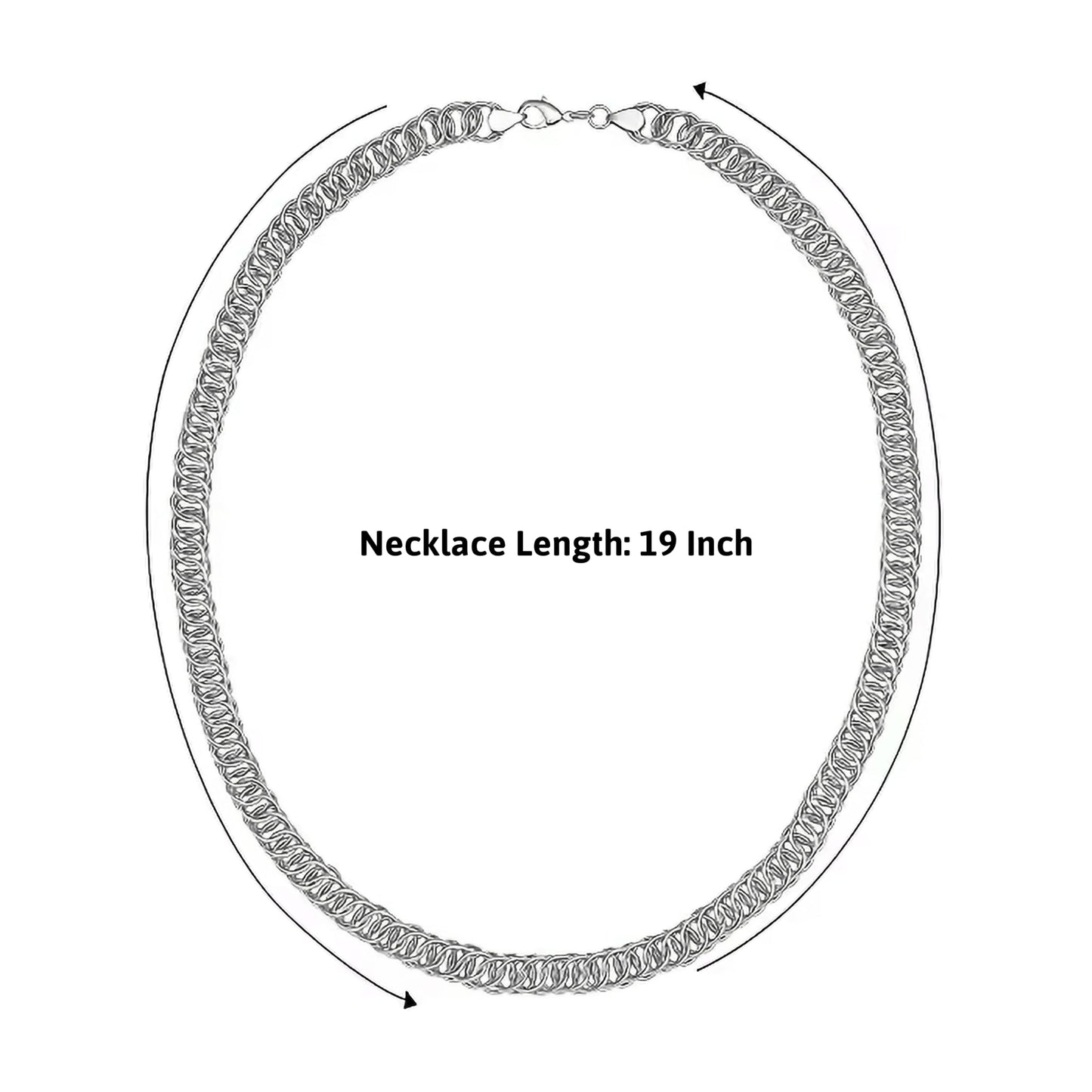 Silver tone statement chain necklaces turn boys necklace looks into more expressive craft work.
