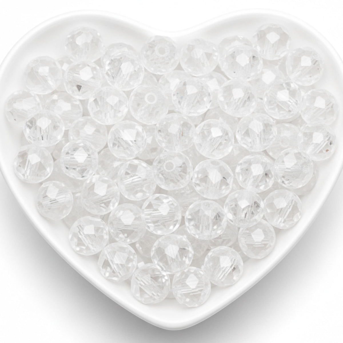 10mm White Crystal Glass Beads for Jewellery Making product image
