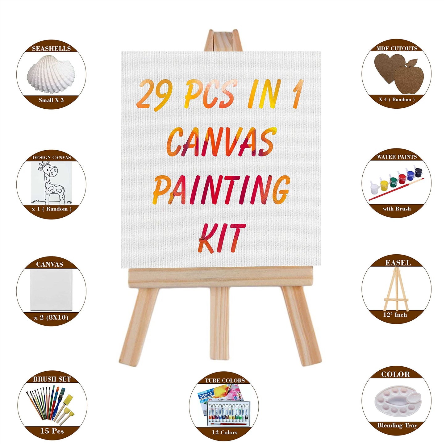 40-Piece Canvas Painting Kit for Kids