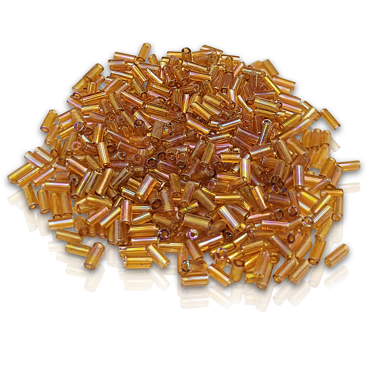 Rainbow Bugle Glass Beads