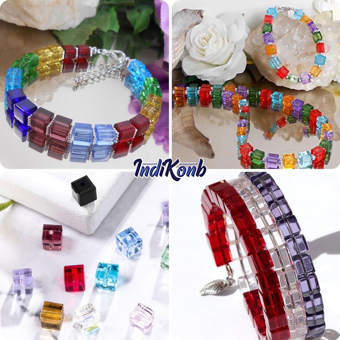 A clean option for handmade accessories and bracelet making, multicolour 6mm beads add projects a neat clean decorative finish.