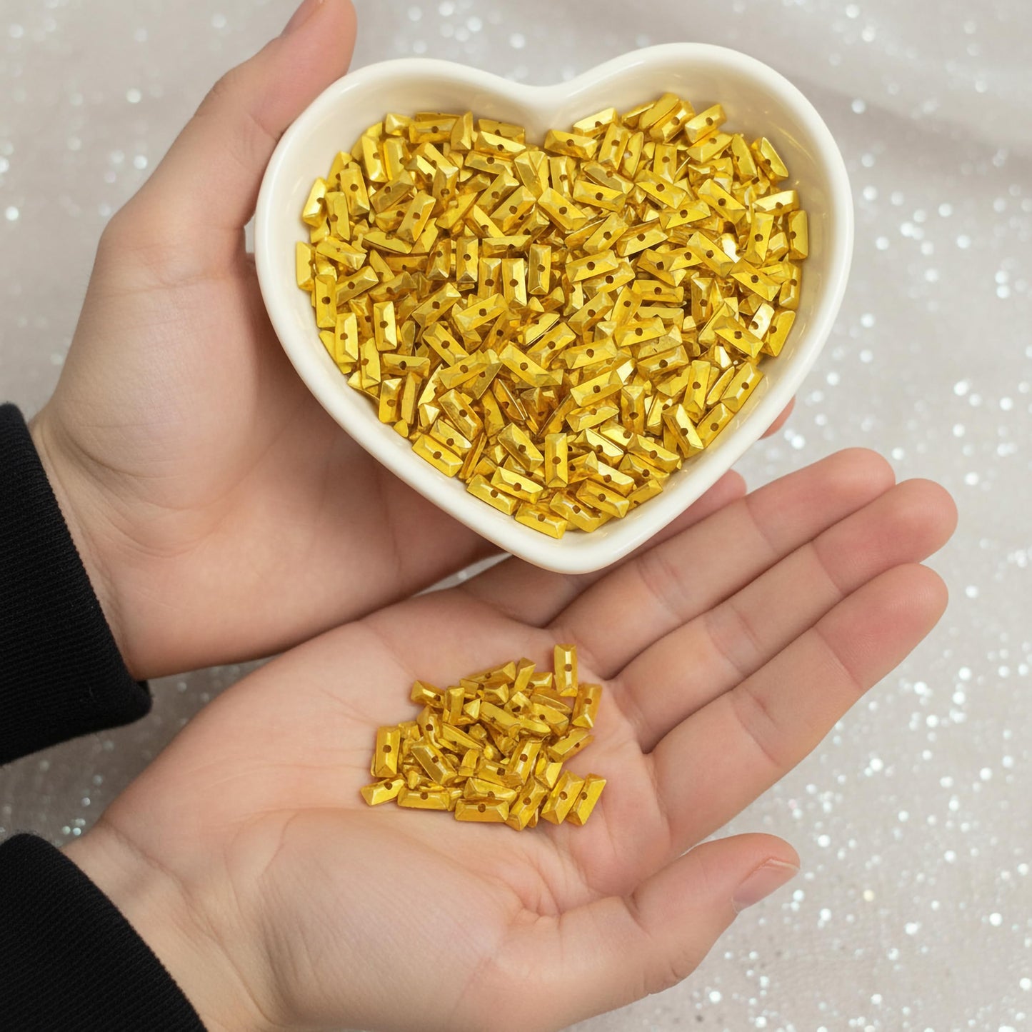 Use these festive gold aari work sparkle pieces to make dress decoration feel more finished.