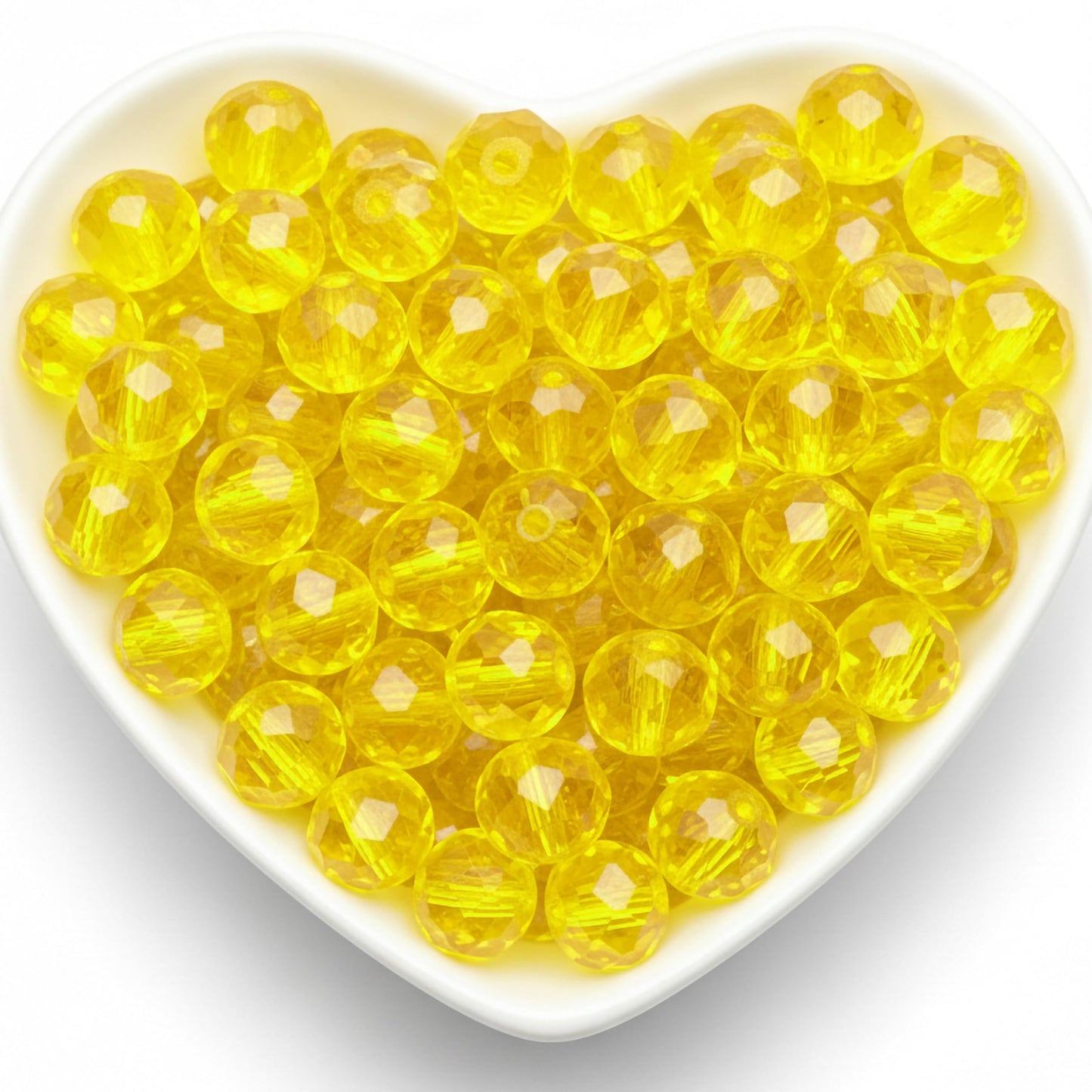 10mm Yellow Crystal Glass Beads for Jewellery Making product image