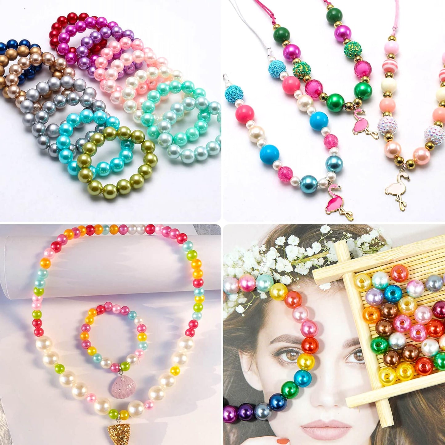 Multicolor Pearl Beads Kit for Jewellery Making & Bracelet Multicolour image 6