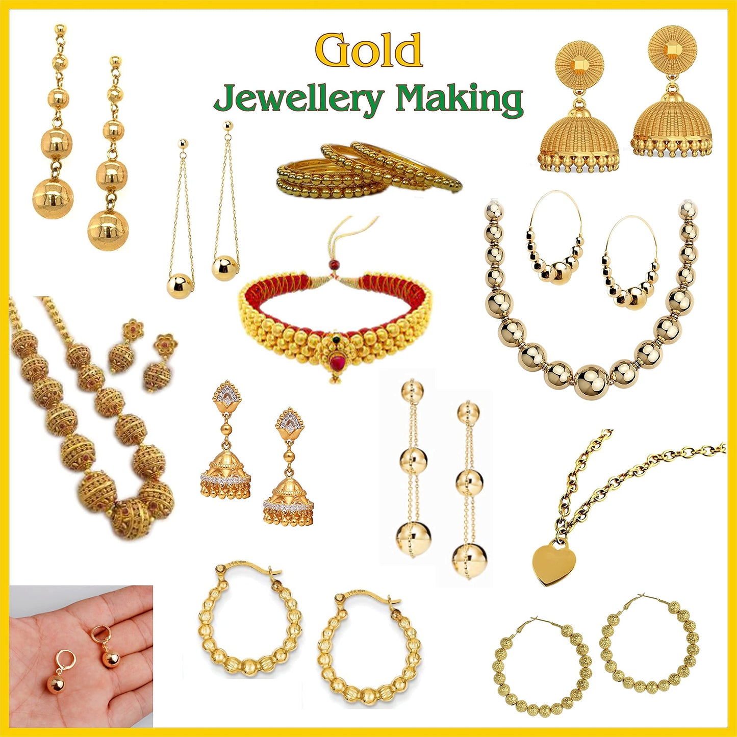DIY jewellery making, bracelet making and craft classes can be finished with gold metal jewellery making kit for complete creative setup.