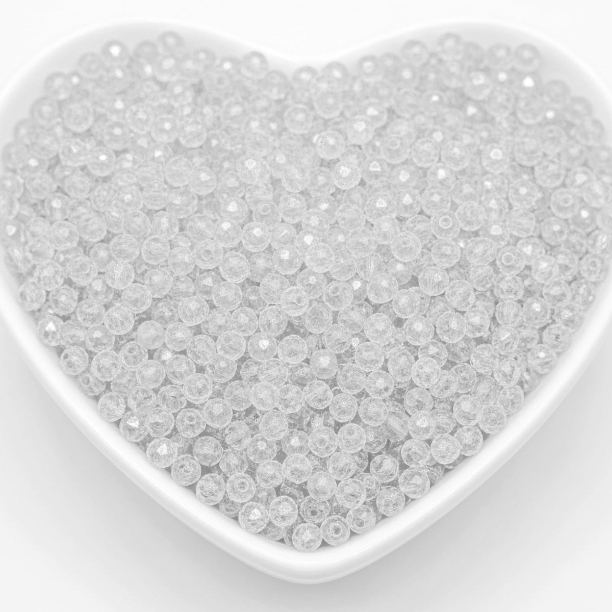 Crystal Rondelle Beads for Jewellery Making, 4mm Tyre Shape WHITE product image