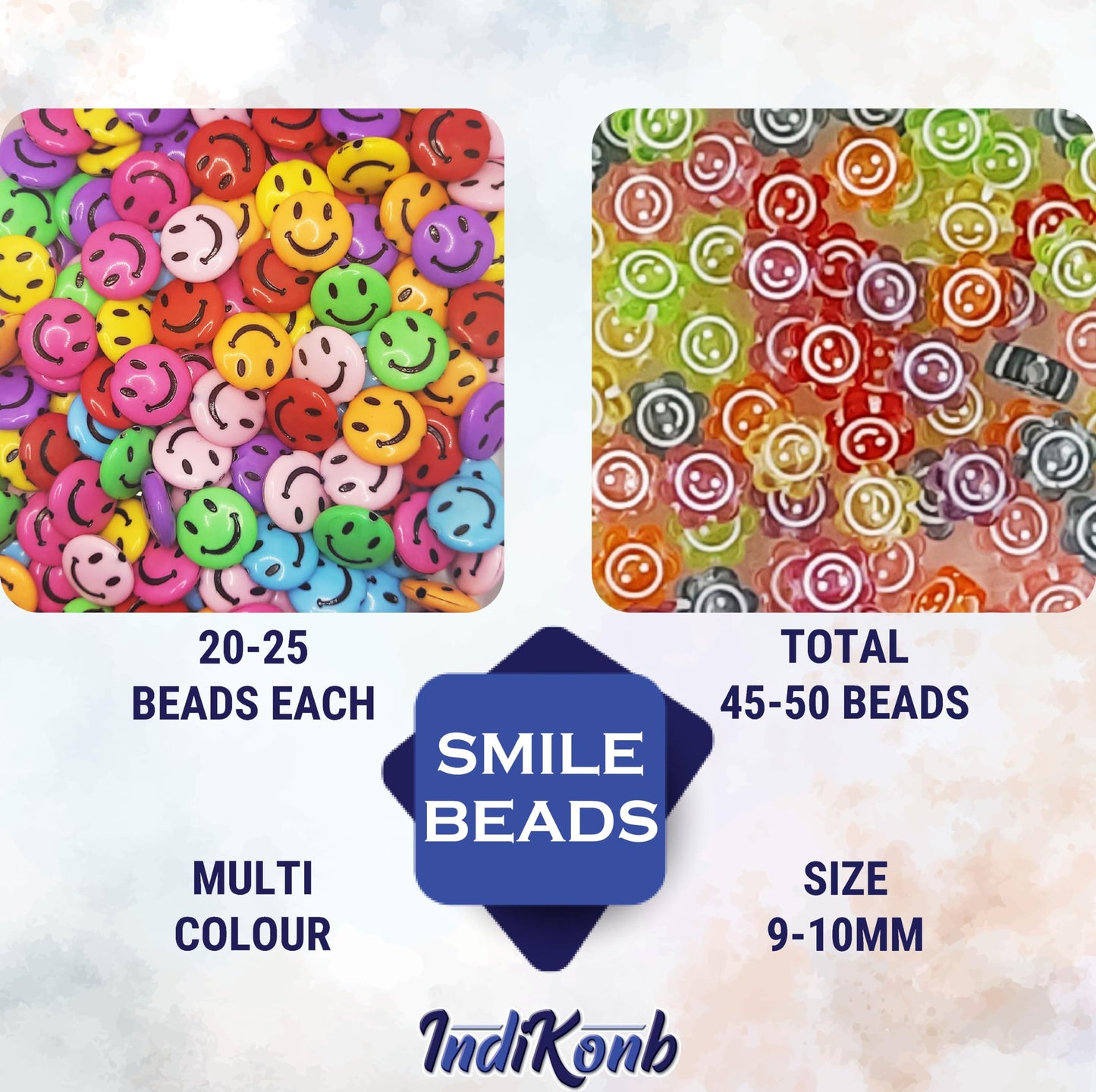 Multicolour cube and 6mm beads support bracelet making, necklace making and DIY jewellery projects with a clean decorative finish.