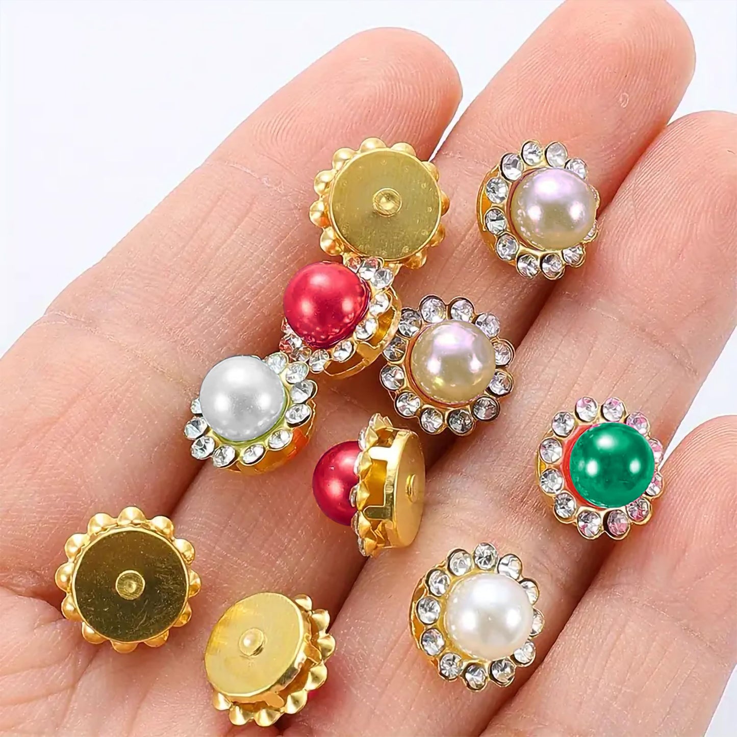 Decorative sewing detail comes through clearly in multicolour 10mm buttons for sewing, garment repair and fabric craft.
