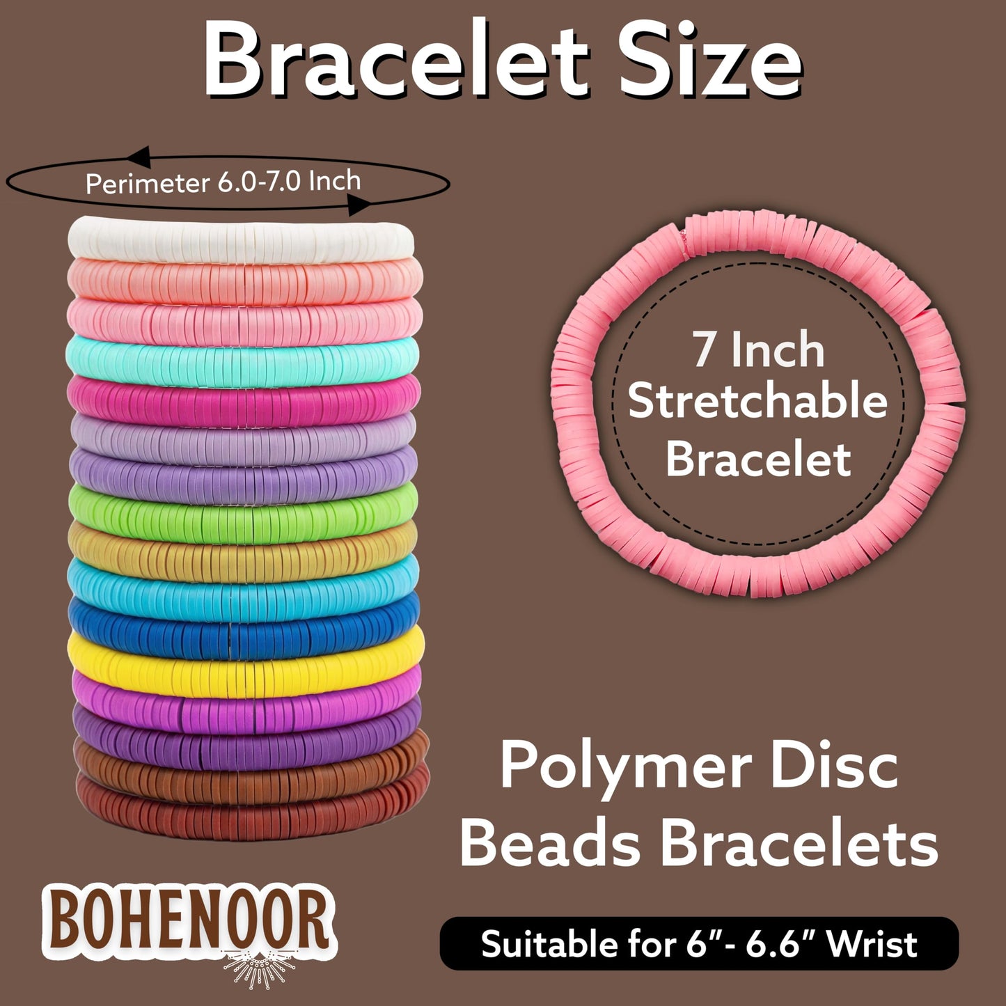 Preppy Heishi Surfer Bracelet Set for Teenage Girls Multicolour 16 Pcs image 5