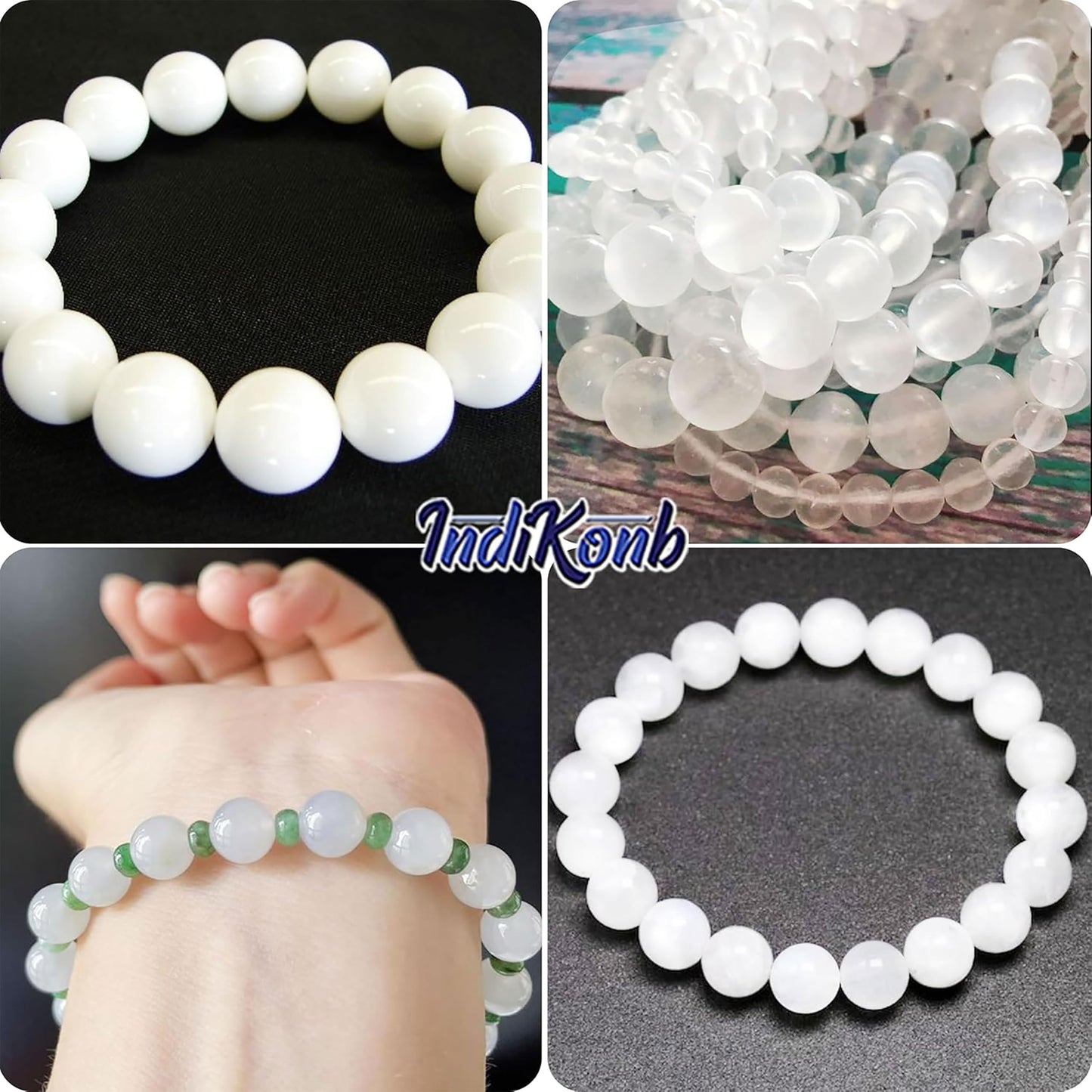 To add a neat decorative finish, place white and black 6mm and 8mm beads into DIY jewellery projects, beading craft and decorative craft finishing.