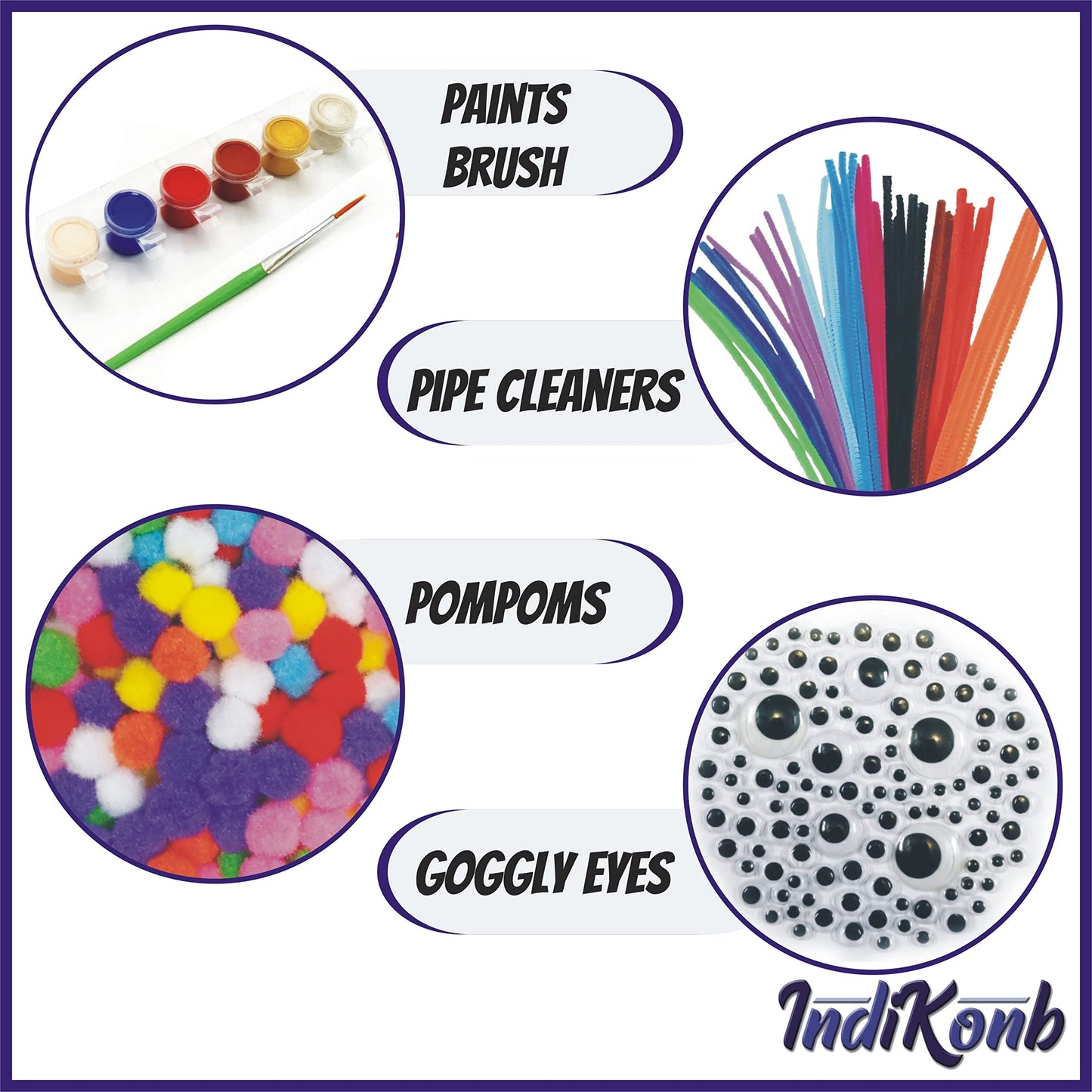 Wooden art and craft kit adds useful detail to kids art activities, DIY craft projects and school projects.