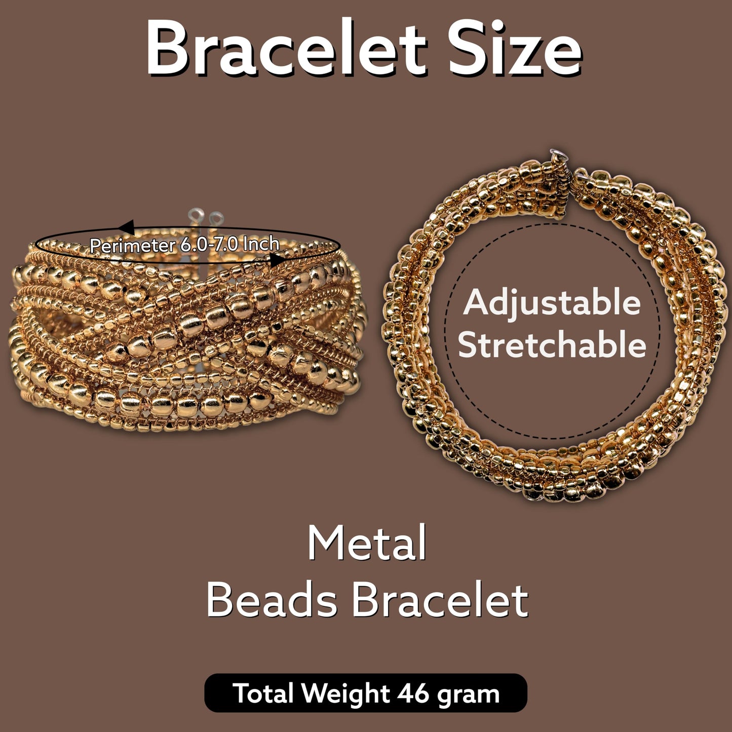 Rose Gold Plated Kada Bracelet for Women, Multilayer Rose image 5