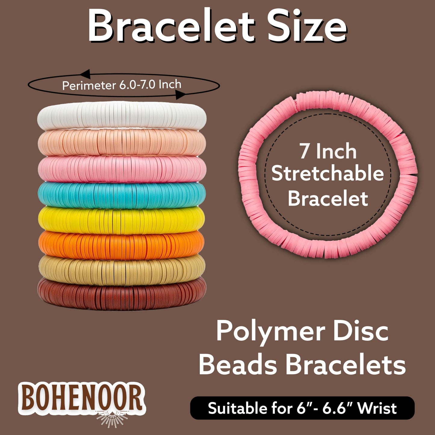 Preppy Heishi Surfer Bracelet Set for Teenage Girls Multicolour 8 Pcs image 4